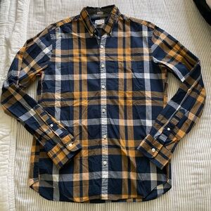 J. Crew Blue and Orange Casual Button Down Shirt